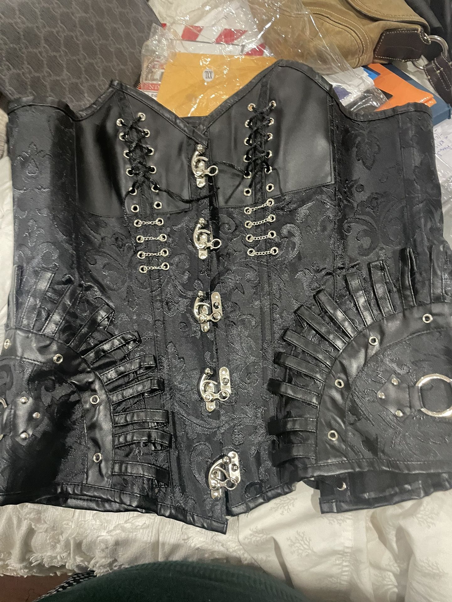 Leather Corset Black With Lots Of Detail