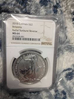 Moneda de plata de la reina Isabel 2018 sartificada