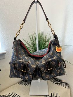 Y2K Dooney & Bourke Monogram Denim Shoulder Bag