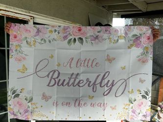Butterfly banner babyshower