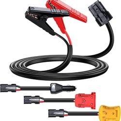 3-in-1 Detachable Adapter Head Jumper Cable Clamps Compatible With Mil-waukee M18/ De-Walt/Energy Storage Battery Jumper Starter, 5.9FT 8AWG Automotiv