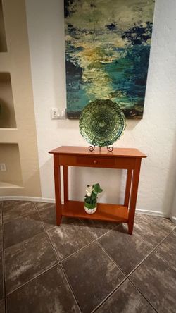 Wooden Console Table with Drawer and Shelf