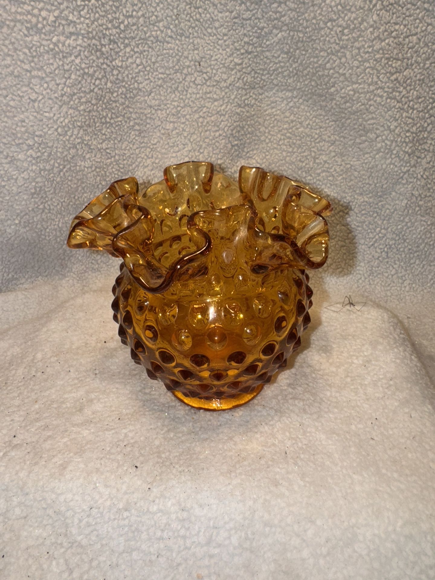 Vtg Fenton Hobnail Rose Bowl Vase