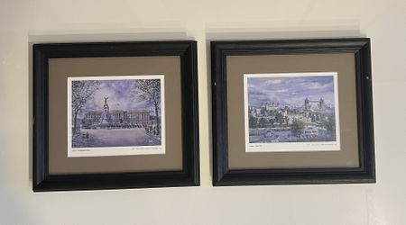Two Small Professionally Framed Vintage Prints Of London By Thomas Benacci.