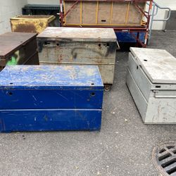 Ridgid job box gangbox on site storage chest Greenlee Knaack job master rolling chest   Available over 15 gang boxes in various conditions and with am