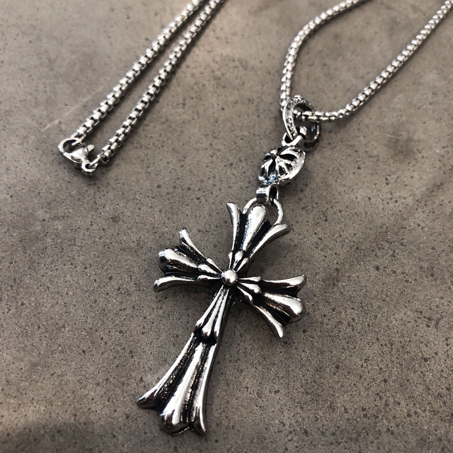 Chrome Silver Double Cross/Hearts/Star Men Chain Pendant Trapstar G Streetwear mm6 CH Necklace