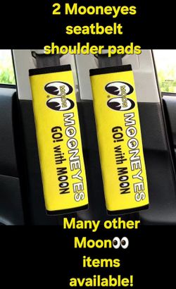 2 mooneyes seatbelt shoulder pads covers universal fit see al 12 items sold separately SHIPPING