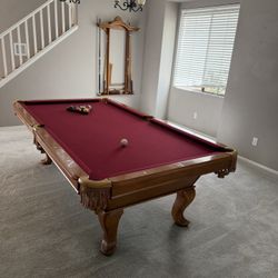 Red Felt Pool Table