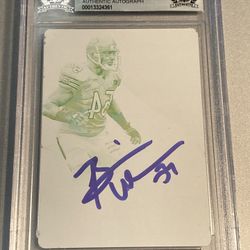 Brian Urlacher 2017 Immaculate Collection Printing Plates Yellow 1/1 w/ auto BGS graded card