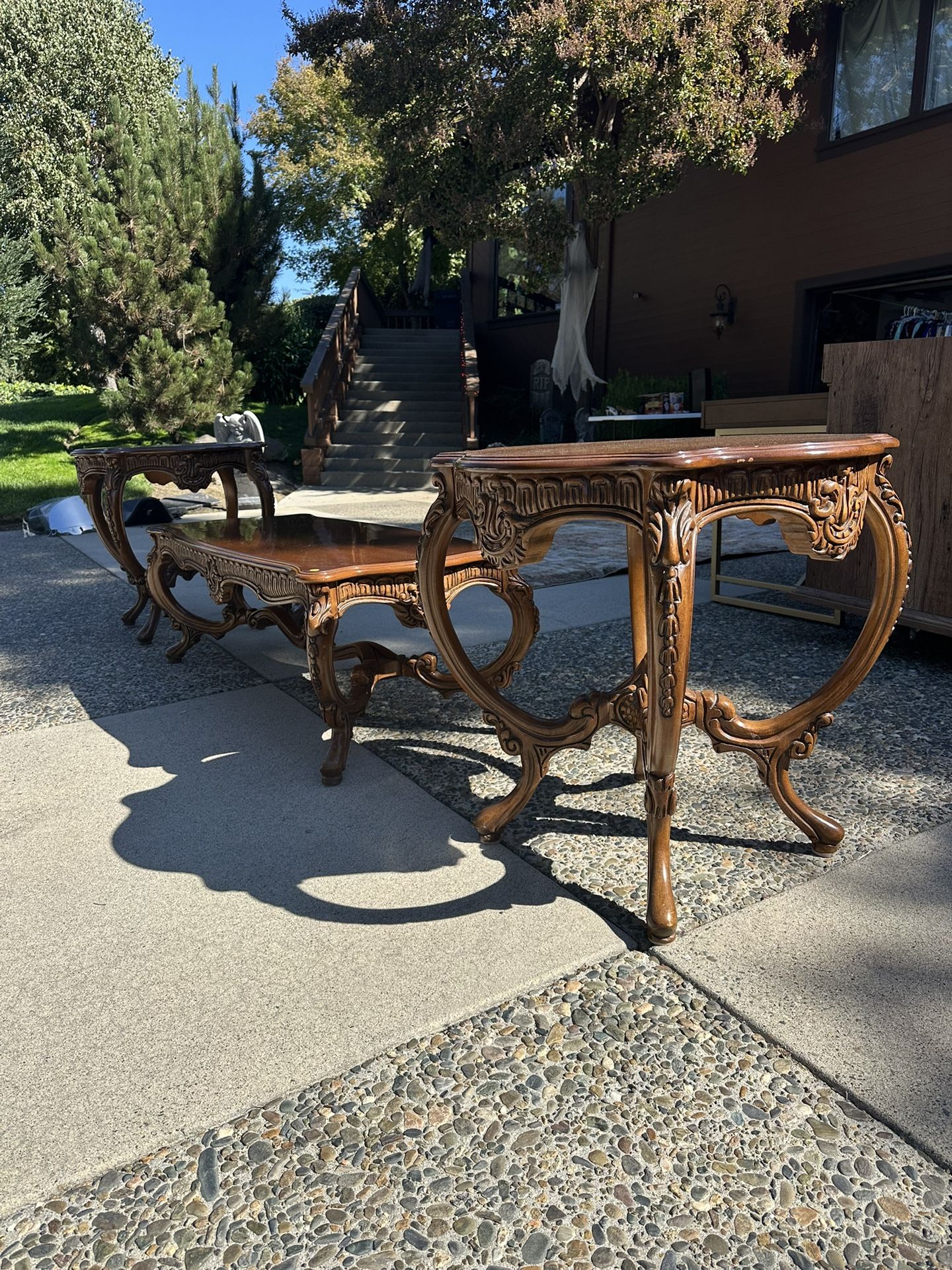 3 Piece Solid Wood Table Set