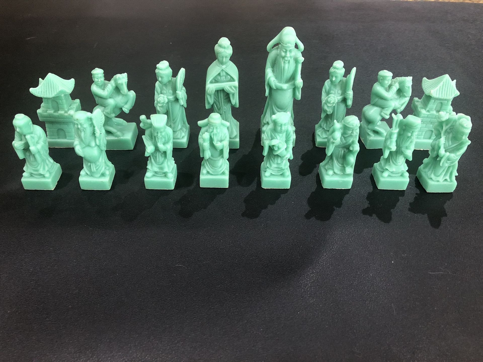 Vintage Chinese Resin Chess Pieces