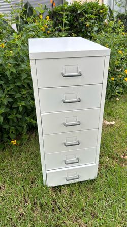6 Tier Drawer Organizer Filing Cabinet Metal Vertical File Cabinet Storage with 4 wheel 11 ＂W x 16 ＂D x 27 ＂H