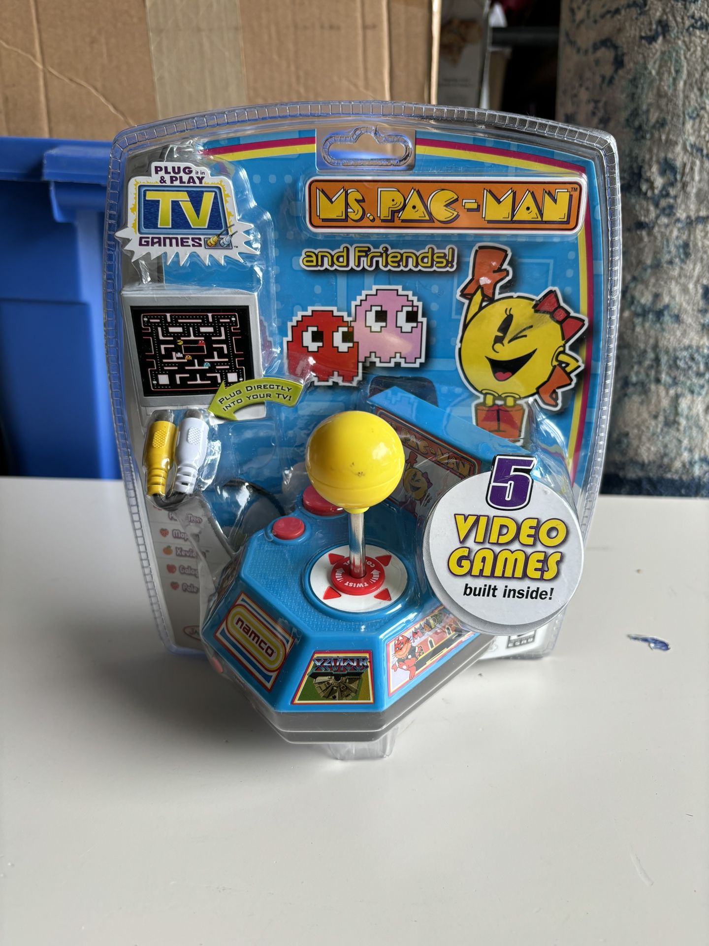 Jakks Pacific Namco Ms Pac Man Plug & Play TV Game 5 vintage arcade games New