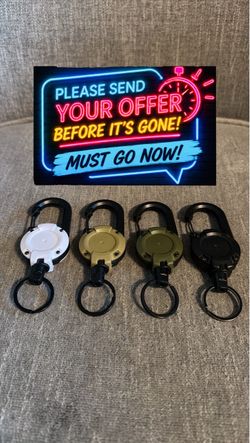 Retractable Carabiner Key Rings Set of 4