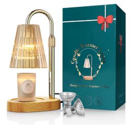 Candle Warmer Lamp, Adjustable Height RGB Warm White Electric Candle Lamp Warmer with Timer, Dimmer, Wax Melts Warmer for Secented Jar Candles,House W
