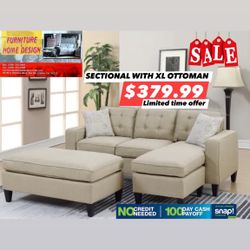 Sectional With XL Ottoman (clearance Limited Time Offer )