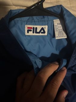 Fila Vintage Colorblock Windbreaker Jacket – Blue/Navy/White – XXL