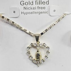 Virgin Mary Heart Necklace