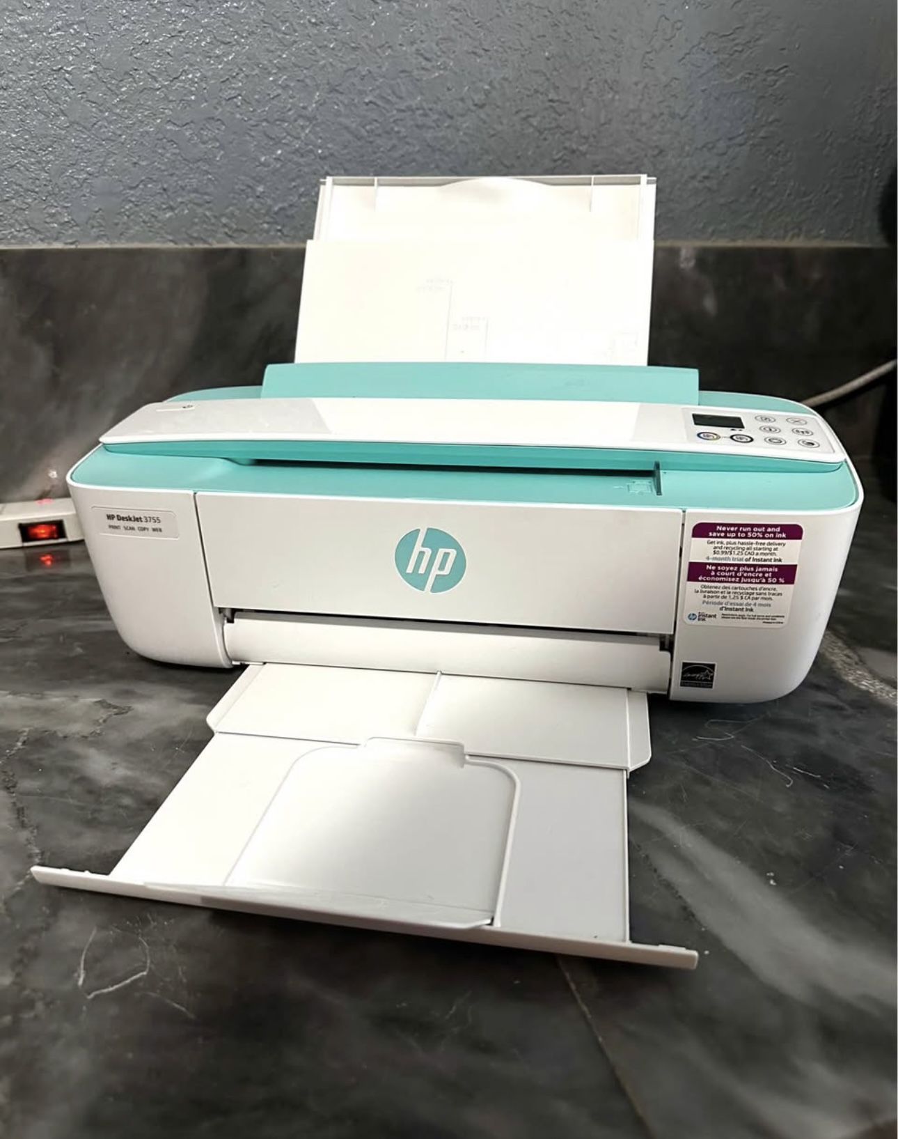 HP DeskJet 3755 All-in-One Printer – Turquoise – Like New, Barely Used!