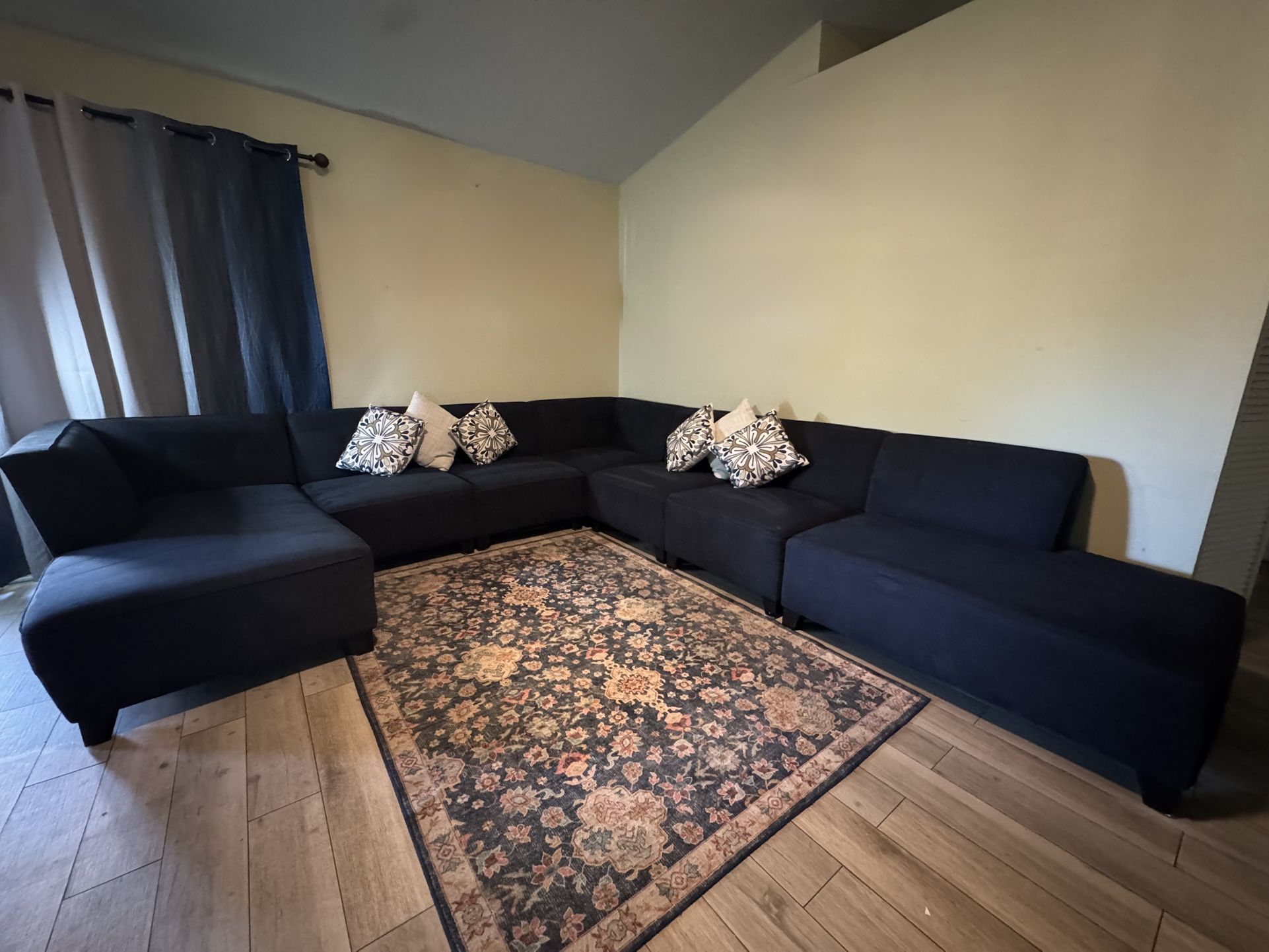 Jonathan Louis 7 Piece Navy Blue Couch Set
