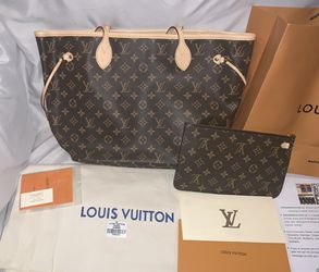 Authentic Louis Vuitton Neverfull MM Tote Monogram Beige M40995