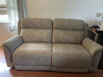 Faux Leather Double Recliner Couch