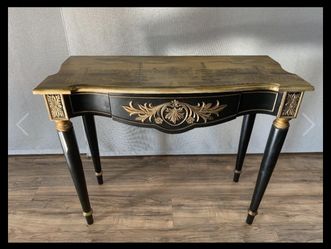 Hand painted Black & Gold 1 Drawer Console Table size H-30, L-36, D-15