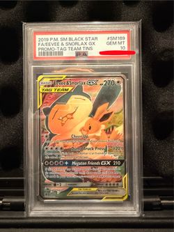 Pokemon Eevee & Snorlax GX - Tag Team Tin Promo - PSA 10