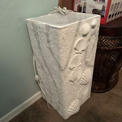 Vintage Coastal Seashell Fan Plaster Lamp 2” Tall