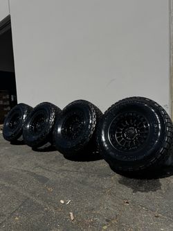 FINANCING AVAILABLE KMC KM552 IMS 6x5.5 17" Wheels Double Black With New 35” Toyo Open Country AT3 All-Terrain Tires