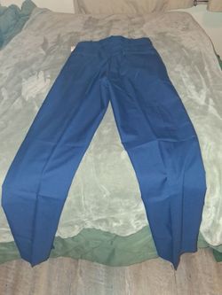 Blue Dress Pants Flat Front Trousers