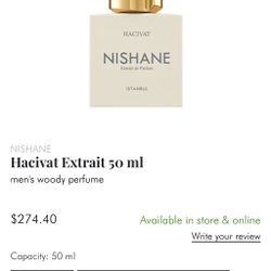Nishane Hacivat 1.7oz 50 ML, Unisex Extrait de Parfum