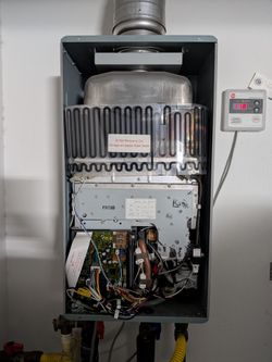 Parts Rheem tankless water heater gas RTG-84DVLN  indoor outdoor 64DVLN, 70DVLN, 95DVLN, 64XLN, 70XLN, 84XLN, 95XLN heat exchanger control board bypas