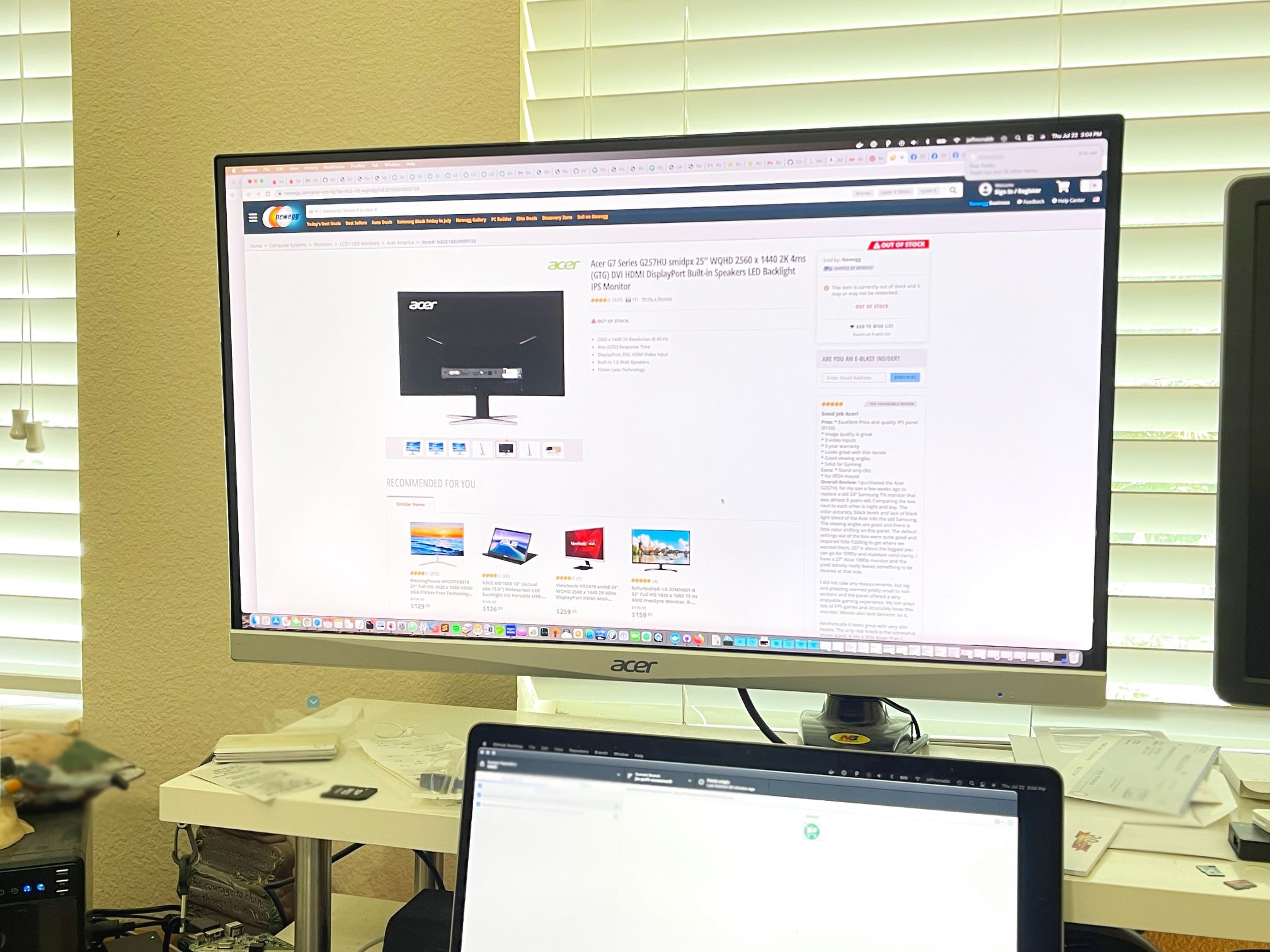 26" 1440p Computer Monitor, LED IPS WQHD Gaming Display