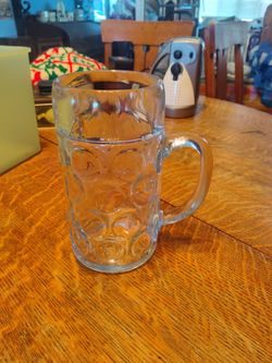 Large Glass Beer Stein Mug