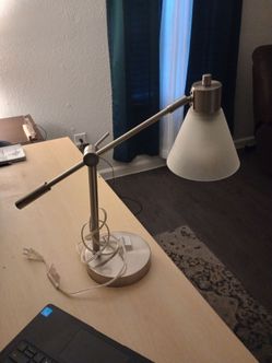 Adjustable Brushed Nickel Desk Lamp