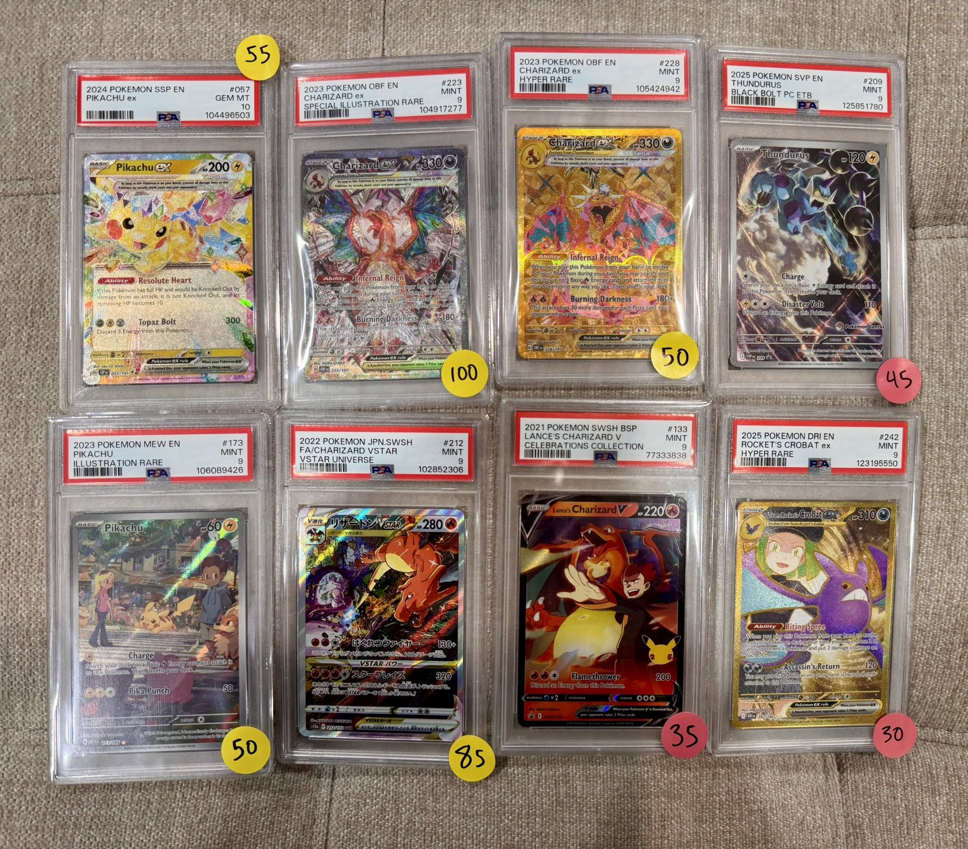 PSA Pokemon Slabs Singles 9 And 10