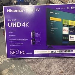 58” Inch Hisense Smart 4K Roku UHDTV