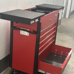 Snap-on Tools 40" Sliding Lid Eight-Drawer Bed Liner Shop Cart (Candy Apple Red with Black Trim and Blackout Details)