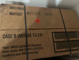 MRE Case B Menu