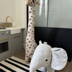 Plush Elephant And Giraffe Toys