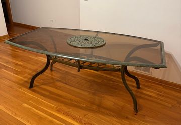 Outside Patio Table with Lazy Susan