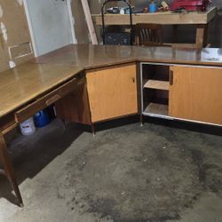 Corner Cabinet and Desk Combo