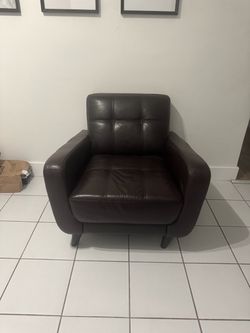 Accent Chair Chocolate Brown Leather