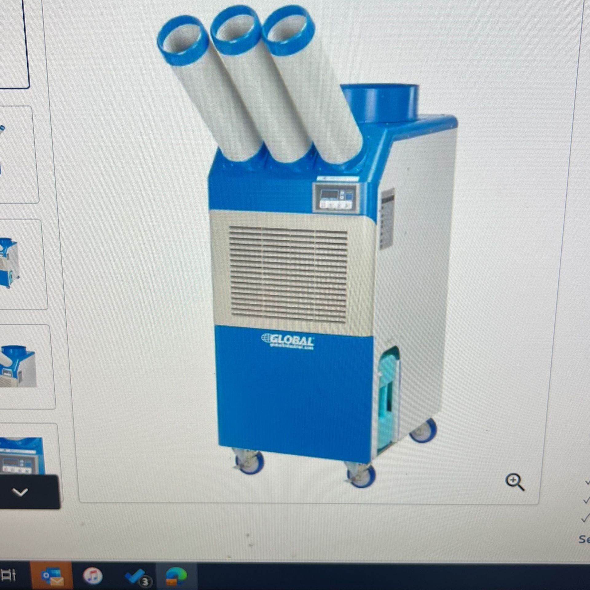 Global industrial Portable Air conditioning w/cold Nozzles 2.5 Ton 29000 BTU