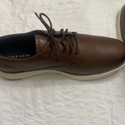 COLE HAAN Buy One and Get Another Half,  Zerogrand Laser Wing Tip Oxford, Brown Size 12 and White Size 11 Wide