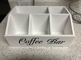 Coffee Bar Wooden Countertop Organizer