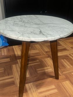 Genuine Article Mid-Century Marble Side Table - Real Marble Top!