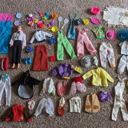 Vintage Barbie/Ken Doll and Clothes Lot