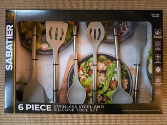 NEW Sabatier 6-Piece Stainless Steel & Silicone Kitchen Utensil Set